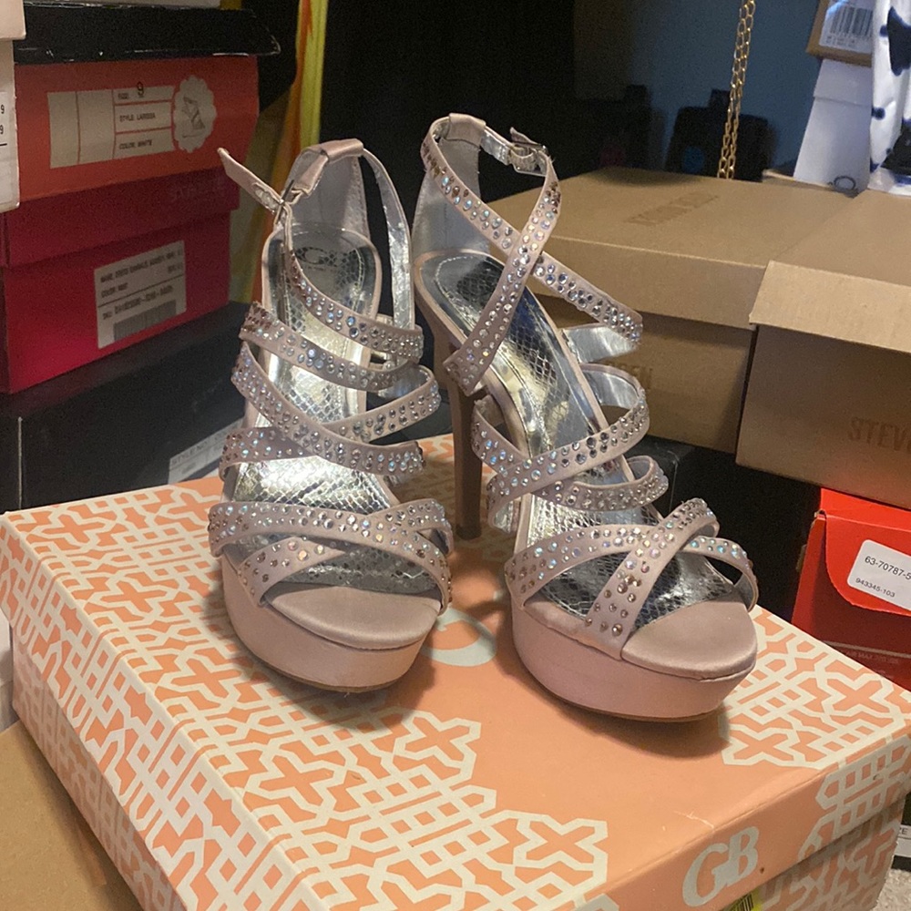 Blush Rhinestone Heel
